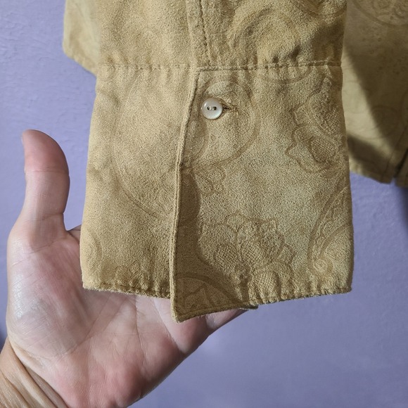 Croft‎ & Barrow Tan Paisley Print Full Zip Collared Jacket Coat Office Casual XL - Picture 9 of 9